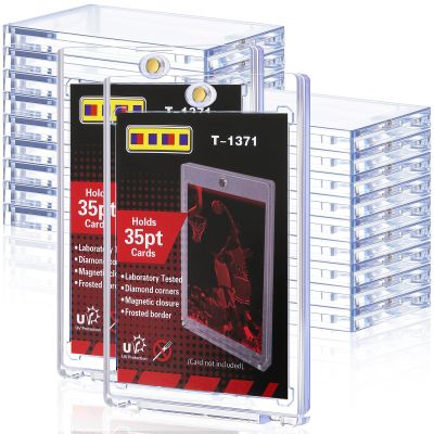 20ct Magnetic Card Holders for Trading, 35pt Hard Cards Sleeves Case, One Touch Card Holder Fit for MTGSports, Baseball, Game, Toploaders, Standard Cards Display