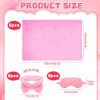 18 Pcs Sleepover Party Supplies for Girls, 6 Pink 49'' x 60'' Fuzzy Throw Blanket 6 Coral Fleece Spa Headband 6 Plush Eye Mask Covers for Sleeping Slumber Sleepover Spa Party Gift Movie Night Wedding view 2
