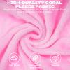 18 Pcs Sleepover Party Supplies for Girls, 6 Pink 49'' x 60'' Fuzzy Throw Blanket 6 Coral Fleece Spa Headband 6 Plush Eye Mask Covers for Sleeping Slumber Sleepover Spa Party Gift Movie Night Wedding view 4