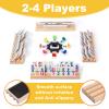 OZFRHO Mexican Train Dominoes Set with 91 Number Tiles, 4 Wooden Racks, Double 12 Dominoes Game Set for Family Fun, Parties, and Travel view 4