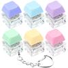 6 Pack Keyboard Fidget Toy Keyboard Fidget Keychain Keyboard Decompression Button Finger Clicker Toys, Button Stress Relief Fidget Gifts for Adult to Relief Stress (Mix Macaron) view 1