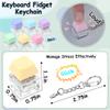 6 Pack Keyboard Fidget Toy Keyboard Fidget Keychain Keyboard Decompression Button Finger Clicker Toys, Button Stress Relief Fidget Gifts for Adult to Relief Stress (Mix Macaron) view 2