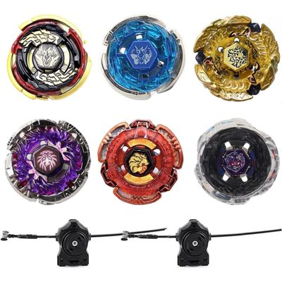 Gyros 6 Pack Battling Tops Metal Fusion Starter Set with Stickers Two Launchers