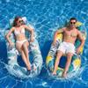 2 Pack Pool Floats Adult Heavy Duty-Adult Pool Float Lounger with Cup Holders, Backrest & Footrest Pool Lounge Float Pool Floaties Rafts for Beach Lake Party(Pink, Blue) view 1