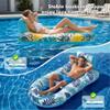 2 Pack Pool Floats Adult Heavy Duty-Adult Pool Float Lounger with Cup Holders, Backrest & Footrest Pool Lounge Float Pool Floaties Rafts for Beach Lake Party(Pink, Blue) view 2