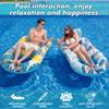 2 Pack Pool Floats Adult Heavy Duty-Adult Pool Float Lounger with Cup Holders, Backrest & Footrest Pool Lounge Float Pool Floaties Rafts for Beach Lake Party(Pink, Blue) view 3