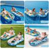 2 Pack Pool Floats Adult Heavy Duty-Adult Pool Float Lounger with Cup Holders, Backrest & Footrest Pool Lounge Float Pool Floaties Rafts for Beach Lake Party(Pink, Blue) view 4