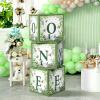 AmazingSpark One Lucky Duck Birthday Decorations Box Sage Green Boxes with Letters for Baby Shower Mallard Duck Hunting Party Blocks Centerpiece Decor for 1st Birthday Gender Reveal Party Favors view 1