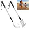 CIEOVO 2 Pack Shark Tooth Sifter Clam Rake and Beach Sand Sifter Sand Scoop Shell Scooper for Summer Beach Scoop Shovel Sifter Tool Picking Up Shells view 1
