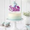 1 Pack Grad 2026 Cake Topper with Glitter Congrats Grad Cap Class of 2026 Cake Pick Decorations for 2026 Graduation Theme School Boys Girls Graduate Party Supplies Purple view 3