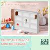 1:12 Scale Dollhouse Bookshelf, Multi-Functional Dollhouse Book Shelf for Displaying Mini Books and Accessories, Great Addition to Your Dollhouse Furniture Collection view 2