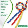 40FT Tug of War Rope for Adults,Tag o War Ropes,Tug a War Rope,Soft Natural Twisted Cotton Ropes Games for Team Building Activities, Carnival Party, Family Reunion,Yard Games(Red/Yellow/Blue) view 2