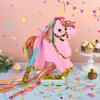 Small Pony Horse Pinata (Pink, Gold) with a Blindfold, a Bat and Confetti (16.5x12x3 Inches), Perfect for Birthday Parties, Themed Decorations view 2