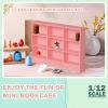 1:12 Scale Dollhouse Bookshelf, Classic Doll House Bookcase & Versatile Dollhouse Furniture Decor, Interesting Christmas & Birthday Gift for Kids view 3