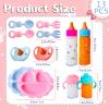 13 Pcs Baby Doll Accessories Magic Bottle Set,Pretend Play Feeding Toy Set with Package,Doll Feeding Set for Kids Girls,Magic Disappearing Juice Milk Bottles,Sippy Cups,Pacifiers,Bowl Spoons view 2
