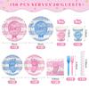 156Pcs Gender Reveal Plates and Cups and Napkins Sets with Forks and Straws, Party Supplies, Pink and Blue Plates, He or She Baby Gender Reveal Decorations, Boy or Girl (Serves 26) view 2