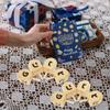 8 Pcs Wooden Dreidels, Hanukkah Dreidels Games, Hebrew Letters Spinning Tops Toys DIY Painted Wood Dreidel Chanukah Dreidel view 4