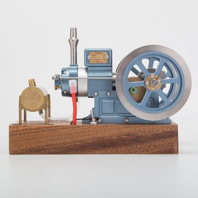 iREOGAME Metal Engine Internal Combustion Engine Model That Works, 6CC Mini Fixed-Type Four-Stroke Adjustable Speed Gas Engine Model, Realistic Engine for Hobbyists and Collectors (RTR Version/Blue)