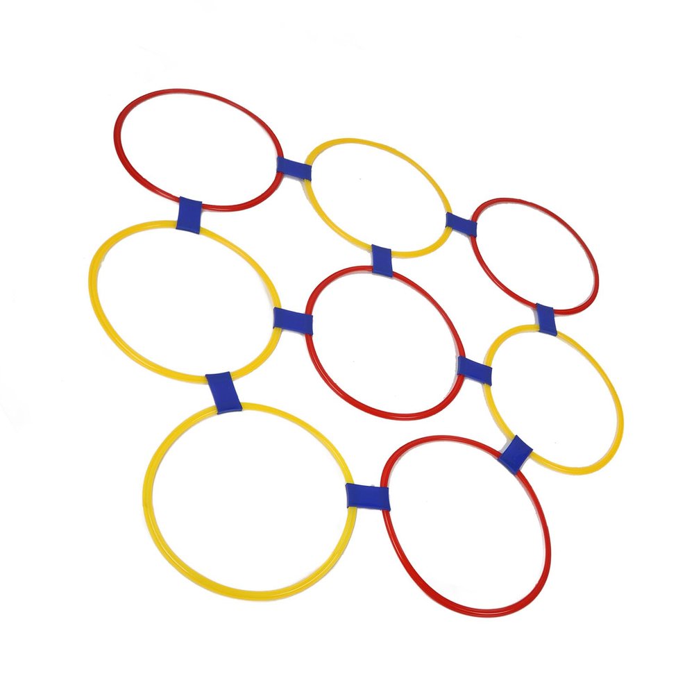 10PCS Kids Exercise Hoops Jumping Hopscotch Game Rings for Sensory Training Physical Fitness (Large)