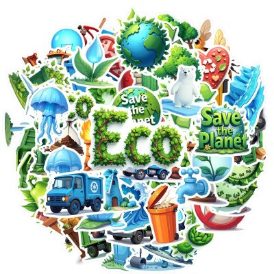 100Pcs Cartoon Earth Day Stickers, Waterproof Earth Day Sticker for Water Bottle Laptop Phone Cases Planner Skateboard Luggage Helmet Party Favor Decor, Ideal for Adults Teens Teacher Rewards C139W
