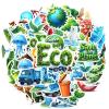 100Pcs Cartoon Earth Day Stickers, Waterproof Earth Day Sticker for Water Bottle Laptop Phone Cases Planner Skateboard Luggage Helmet Party Favor Decor, Ideal for Adults Teens Teacher Rewards C139W view 1