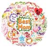 100Pcs Cartoon Mothers Day Stickers, Waterproof Mothers Day Sticker for Water Bottle Laptop Phone Cases Planner Skateboard Luggage Helmet Party Favor Decor Ideal for Adults Teens Teacher Rewards C139Z view 1