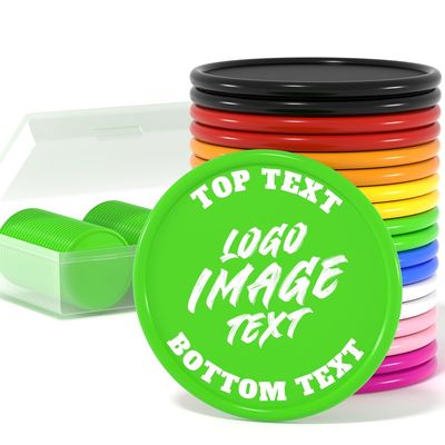 500 Custom Poker Chips, Personalized Drink Tokens with Own Logo, Image and Text, Double Side UV Full Color Printing Drink Chips for Bar, Party, Business Cards, Company Logo and Promotions (Green)