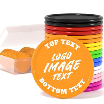 500 Custom Poker Chips, Personalized Drink Tokens with Own Logo, Image and Text, Double Side UV Full Color Printing Drink Chips for Bar, Party, Business Cards, Company Logo and Promotions (Orange)