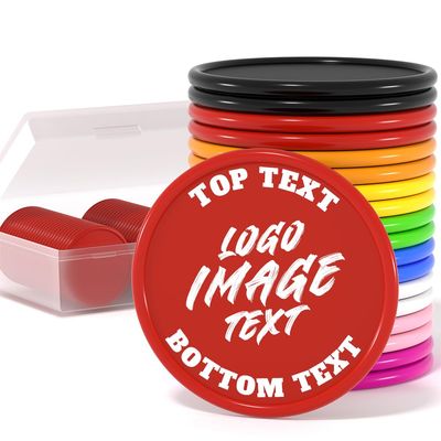 500 Custom Poker Chips, Personalized Drink Tokens with Own Logo, Image and Text, Double Side UV Full Color Printing Drink Chips for Bar, Party, Business Cards, Company Logo and Promotions (Red)