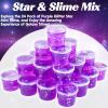 24 Pack Purple Galaxy Star Slime Cup, Galaxy Slime Party Favor for Kids Girls & Boys, Adults, Non Sticky, Wet, Super Soft, Stress & Anxiety Relief, Classroom Rewards, Goodie Bag Stuffers view 2