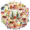 100Pcs Cartoon Fruits Vegetable Stickers, Waterproof Fruits Vegetable Sticker for Water Bottle Laptop Phone Cases Planner Luggage Helmet Party Favor Decor, Ideal for Adults Teens Teacher Rewards C134N view 1