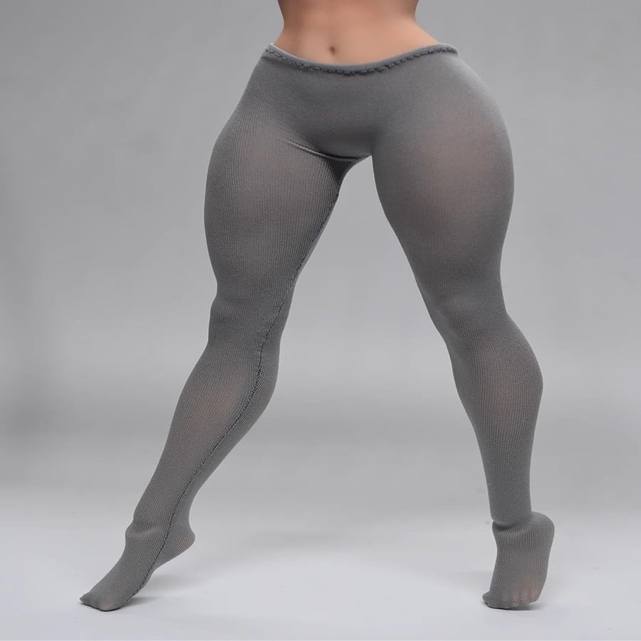 1/6 Scale Female Clothes Pantyhose Socks for 12-inches Female Action Figure Body, Semi-Transparent Pantyhose Sheer Tights Stockings for 1/6 Girl Doll Costume Pantyhose Clothing Accessory (Grey)