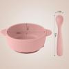 Eascrozn 3 Pack Baby Bowls with Suction and 3 Pack Baby Spoons, BPA Free, Silicone Baby Feeding Set for Babies Toddler Kids, Microwave and Dishwasher Safe view 2