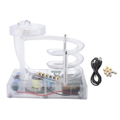 Art Perpetual Motion Machine Desk Toy, Non Stop Rolling Ball Funny Toys, Newtons Physics Gadget Desktop Decor for Home (Clear)