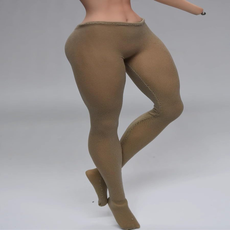 1/6 Scale Female Clothes Pantyhose Socks for 12-inches Female Action Figure Body, Semi-Transparent Pantyhose Sheer Tights Stockings for 1/6 Girl Doll Costume Pantyhose Clothing Accessory (Coffee)