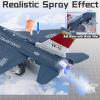 Crelloci Diecast Metal Alloy Fighter Jet Military Airplane Toy with Mist Spray, Lights & Sounds, Pull Back Function Army Air Force Aircraft for Kids, Toddlers Ages 3+, Gift for Boys Girls (Blue) view 3
