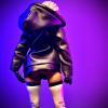1/12 Scale Female Clothes Short Windbreaker Zipper Jacket for 6-inches Action Figure Body, Fashion Street Action Figure Dazzling Laser Color Leather Coat Clothing Accessory Costume Outfit (Black) view 2