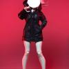 1/12 Scale Female Clothes Short Windbreaker Zipper Jacket for 6-inches Action Figure Body, Fashion Street Action Figure Dazzling Laser Color Leather Coat Clothing Accessory Costume Outfit (Black) view 3