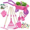 Qtioucp Kids Gardening Tools Outdoor Toys Set Backyard Play with Wheelbarrow Educational STEM Learning Pretend Toys Outdoor Indoor for Toddlers Kids Boys Girls view 1