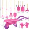 Qtioucp Kids Gardening Tools Outdoor Toys Set Backyard Play with Wheelbarrow Educational STEM Learning Pretend Toys Outdoor Indoor for Toddlers Kids Boys Girls view 3