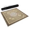 Chinese Printed Mahjong Mat with Edges, Soft and Durability Square Gaming Table Cover with Black Carrying Bag(Brown-1,29.53x29.53 in) view 1