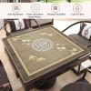 Chinese Printed Mahjong Mat with Edges, Soft and Durability Square Gaming Table Cover with Black Carrying Bag(Brown-1,29.53x29.53 in) view 2