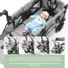 Rovique Wagon Stroller for 2 Kids,Premium Wagon for Kids with Removable Canopy, Snack Tray, Convertible Baby Bassinet, 5-Point Safety Harness, All-Terrain PU Wheels & Adjustable Push/Pull Handle,Grey view 2