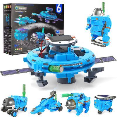 STEM 6-in-1 Education Solar Power Robots Toys for Boys Age 8-12, Cool Ideal Gifts for Boys, Building Toys Science Kits Robotics Set STEM Project Gifts for 8 9 10 11 12 Years Old Boy Girls Teens