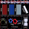 180 Pcs 4th of July Light Up Party Favors,12 Red White Blue Star Glasses 6 Headbands 12 Bracelets 150 Patriotic Glow Sticks Bulk with Connectors Glow in the Dark Party Supplies 250th Anniversary USA view 2