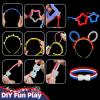 180 Pcs 4th of July Light Up Party Favors,12 Red White Blue Star Glasses 6 Headbands 12 Bracelets 150 Patriotic Glow Sticks Bulk with Connectors Glow in the Dark Party Supplies 250th Anniversary USA view 3