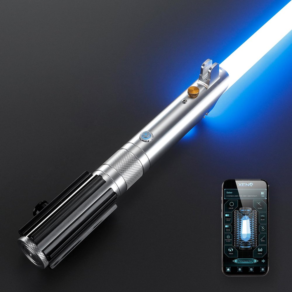 DAMIENSABER Xenopixel V3 Motion Control Light Saber, 34 Sound Fonts Sabers, Smooth Swing Dueling Light Sabers with Infinite Color Changing Light Saber for Adults, Premium Metal Hilt Rechargeable