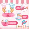 12 Pcs Ice Cream Gender Revel Decoration Honeycomb Centerpiece Whats the Scoop Gender Reveal Decorations Pink Blue He or She Table Topper Table Decor or Baby Shower Birthday Party Favors view 3