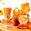 12 Pcs Little Cutie Baby Shower Decorations Orange Citrus Honeycomb Centerpieces Cakes Socks Table Topper Oranges Baby Shower Decorations for Table Birthday Party Favors Supplies view 3