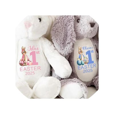 2025 Personalized Printed Bunny Customizable With Child'S Name And Date Of Birth Easter Gifts Baby Gifts Flower Girl Gifts Newborn Gifts